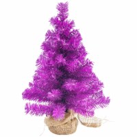 Northlight 17.5  Boysenberry Purple Pine Tree in Natural Jute Base Christmas Decoration