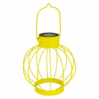 Northlight 34864979 6.5 in. Yellow Outdoor Hanging LED Solar Lantern with Handle