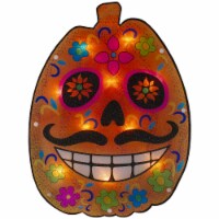 Northlight 15 Lighted Sugar Skull Pumpkin Halloween Window Silhouette Decoration