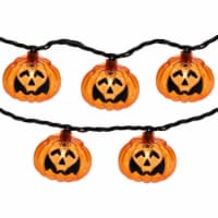 Northlight 10-Count Jack O Lantern Shaped Halloween Lights, 7.5ft Black Wire