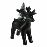 Northlight 7.5 LED Lighted Ceramic Standing Reindeer with Christmas Tree, Warm White Lights