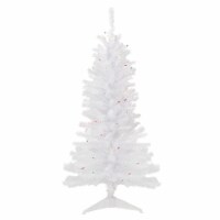 Northlight 4' Pre-Lit Woodbury White Pine Slim Artificial Christmas Tree, Multi Lights