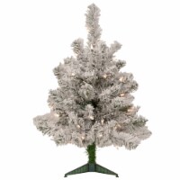 Northlight 2' Pre-Lit Flocked Madison Pine Artificial Christmas Tree, Clear Lights