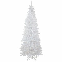 Northlight 6.5' Pre-Lit Pencil White Georgian Pine Artificial Christmas Tree, Warm White LED