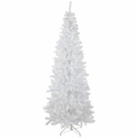 Northlight 7.5' Pre-Lit White Georgian Pine Pencil Artificial Christmas Tree, Warm White LED