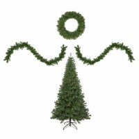 Northlight 4-Piece Artificial Wolcott Spruce Christmas Tree, Wreath and Garland Set, Clear