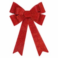Northlight 24 LED Lighted Red Tinsel Bow Christmas Decoration