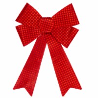 Northlight 17.5 LED Lighted Red Sequin Bow Christmas Decoration