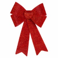 Northlight 17 LED Lighted Red Tinsel Bow Christmas Decoration with Color Changing Lights