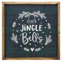 Northlight 15.75  Plaid 'Jingle Bells' Christmas Wall Sign