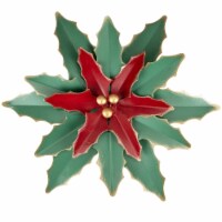 Northlight 14 Small Green and Red Metal Poinsettia Christmas Wall Hanging