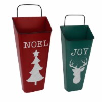 Northlight Set of 2 Red Noel and Green Joy Christmas Container Wall Hangings 19.75