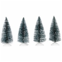 Northlight Set of 4 Frosted Mini Bottle Brush Pine Christmas Village Trees - 3