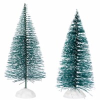 Northlight Set of 2 Frosted Mini Bottle Brush Pine Christmas Village Trees 4