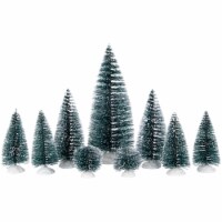 Northlight 9-Piece Bottle Brush Pine Christmas Village Trees