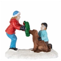 Northlight Children with Dog Christmas Village Scene