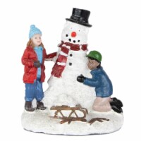Northlight Children Build a Snowman Christmas Village Display