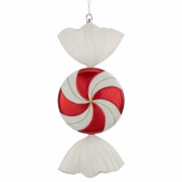 Northlight 18  Red Pinwheel Candy with Iridescent Glitter Shatterproof Commercial Christmas