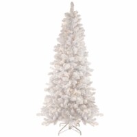 Northlight 6.5' Pre-Lit Medium Flocked Norway Pine Artificial Christmas Tree, Warm White LED Perspective: Main