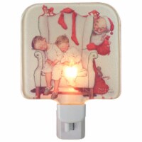 Northlight 6 Norman Rockwell 'Santa Looking at Two Sleeping Children' Glass Christmas Night