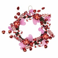 Northlight Red and White Candies and Hearts Valentine's Day Wreath, 16-Inch, Unlit