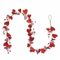 Northlight 6ft Red Hearts and Pink Flowers Valentine's Day Garland, Unlit