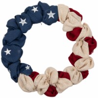 Northlight Americana Stars and Stripes Burlap Patriotic Wreath, 20-Inch, Unlit