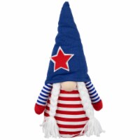 Northlight 10.5 Striped Blue and Red Americana Gnome Girl Patriotic Figure