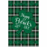 Northlight 35126850 28 x 40 in. Happy St. Patricks Day Plaid Outdoor House Flag