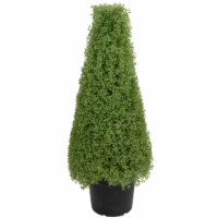 Northlight 35133793 3 ft. Artificial Boxwood Cone Topiary Tree with Round Pot