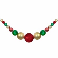 Northlight 6' Red, Gold and Green Shiny and Matte Shatterproof Ball Christmas Swag