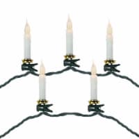 Northlight 10ct Flickering LED Clip On Candle Christmas Lights, 7' Green Wire