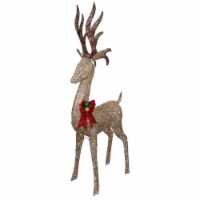 Northlight 74 LED Lighted Champagne Sisal Deer Outdoor Christmas Decoration