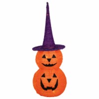 Northlight 30 Pop Up Lighted Tinsel Stacked Jack-O-Lanterns Halloween Decoration