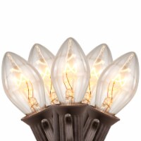 Northlight 25 Count Clear C7 Christmas Lights, 24ft Brown Wire