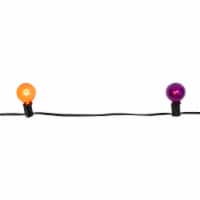 Northlight 10-Count Orange and Purple G40 Globe Halloween Lights, 9ft Black Wire