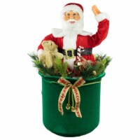 Northlight 32  LED Lighted and Animated Gift Bag with Santa Claus Christmas Figure