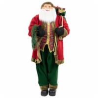 Northlight 60  Santa Claus with Wreath and Gift Bag Standing Christmas Figure