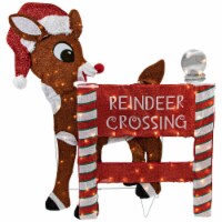 Northlight 36 LED Lighted Rudolph Reindeer Crossing Outdoor Christmas Sign Decoration