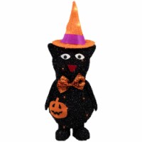 Northlight 24 Lighted Black Cat in Witch's Hat Halloween Yard Decoration