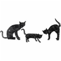 Northlight Set of 3 LED Lighted Black Cat Family Outdoor Halloween Decorations 27.5