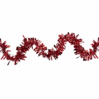 Northlight 50' x 3  Red Boa Wide Cut Tinsel Christmas Garland - Unlit