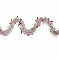 Northlight 50' x 3 Silver Christmas Candy Cane Wrapped Tinsel Garland - Unlit