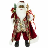 Northlight 24  African American Santa Claus with Gift Bag Christmas Figure