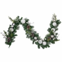 Northlight 6' Green Pine Frosted Artificial Christmas Garland with Pinecones and Ornaments,