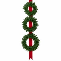 Northlight Set of 3 Wreaths on Red Ribbon Hanging Christmas Decoration, 6.5'