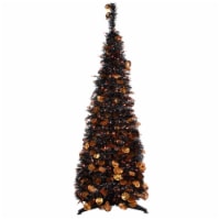 Northlight 4' Pre-Lit Pop Up Artificial Jack O' Lantern Halloween Tree - Orange Lights