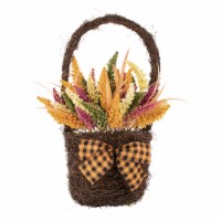 Northlight 22 Autumn Harvest Hanging Basket with Artificial Fall Foliage