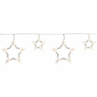 Northlight 10 Count Clear LED Twinkle Star Icicle Christmas Lights, 10.25 ft White Wire
