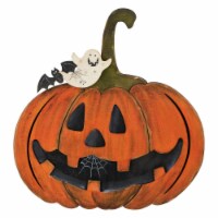 Northlight 12.5 Jack-O-Lantern with Ghost and Bat Halloween Decoration